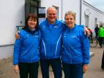 Die 3 Gaensefurther Teilnehmer v.l. Sylvia K&ouml;hn, Lutz Klau&szlig; und Renate Liedtke starteten in Gommern &uuml;ber 10,5 Kilometer.