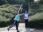 Nicole Ritter (w35) holte sich im Kugelsto&szlig;en mit 8,79m die Goldmedaille.