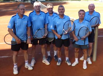 Die Herren 60 Mannschaft v.l. Norbert Krebs, Achim Engel, Hans-Georg Schneider, Reiner Christoph, Frank Hirschfeld, Wolfgang Schmidt