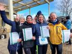 Die Platzierten &uuml;ber zehn Kilometer: Petra Becker, Sandra Homann, Christa und Harald F&uuml;mel (v.l.)
