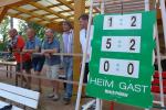Die Tennisspieler verfolgen mit gro&szlig;em Interesse das Spielgeschehen auf dem Platz.