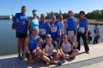 Vor dem Start: Jens-Uwe B&ouml;rner, Heike Gensch, Ivonne Spandau (vorn v.l.) und Dirk Meier, Katrin Winkler-Hindricks, Josef Hindricks, Lutz Klau&szlig;, Michael Gensch, Sylvia K&ouml;hn und Sabine B&ouml;rner (hinten v.l.) 